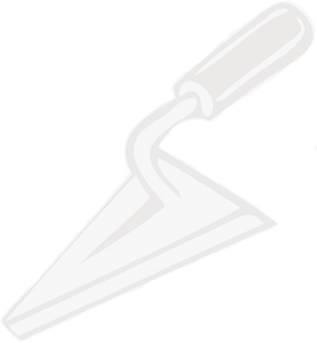 Ikonische Maurerkelle mit Holzgriff, die zum Verteilen und Formen von Baumaterialien verwendet wird.